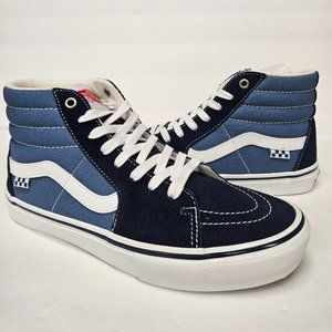 VANS Skate Sk8-Hi Sneaker Shoes, Navy/White